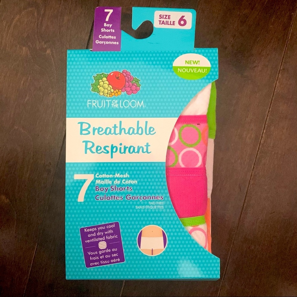 NWT Fruit of the Loom Girls 7pack breathable underwear